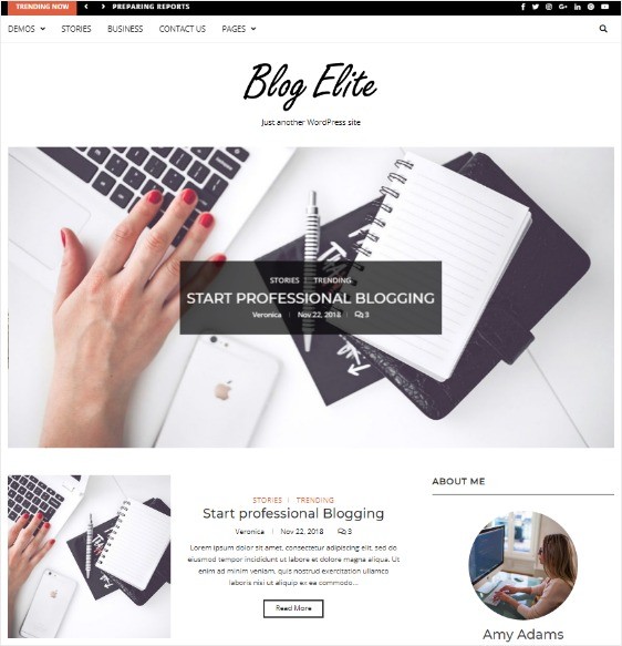 Blog Elite Free WordPress Theme